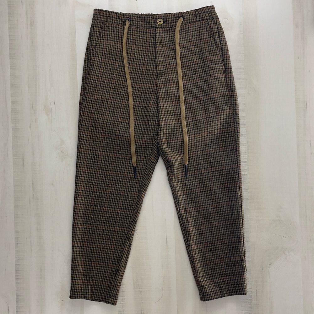 DONVICH Italian mens plaid wool pants crop it 44 work career luxury